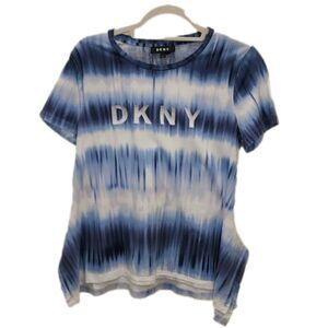 DKNY Sz.M Tie dyed Tee, Wide Hem with‎ Side Slits easy to Tie For style y2k
